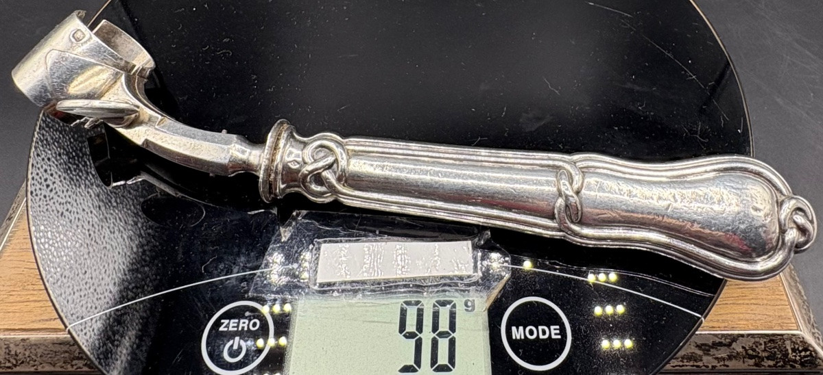 19th Century French Solid Silver Leg Of Got Handle -photo-6