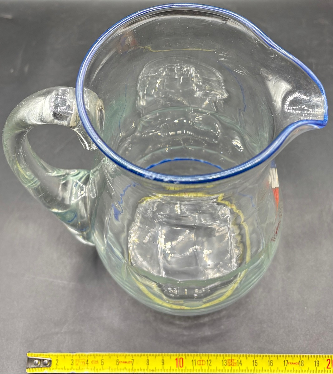 Commemorative Enameled Blown Glass Jug From The Years 1944/45 French -photo-6