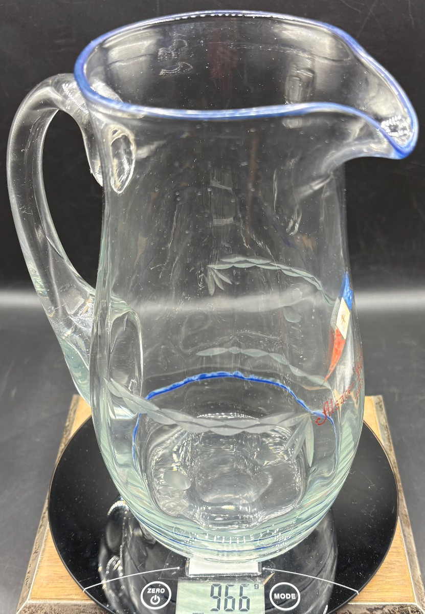Commemorative Enameled Blown Glass Jug From The Years 1944/45 French -photo-7