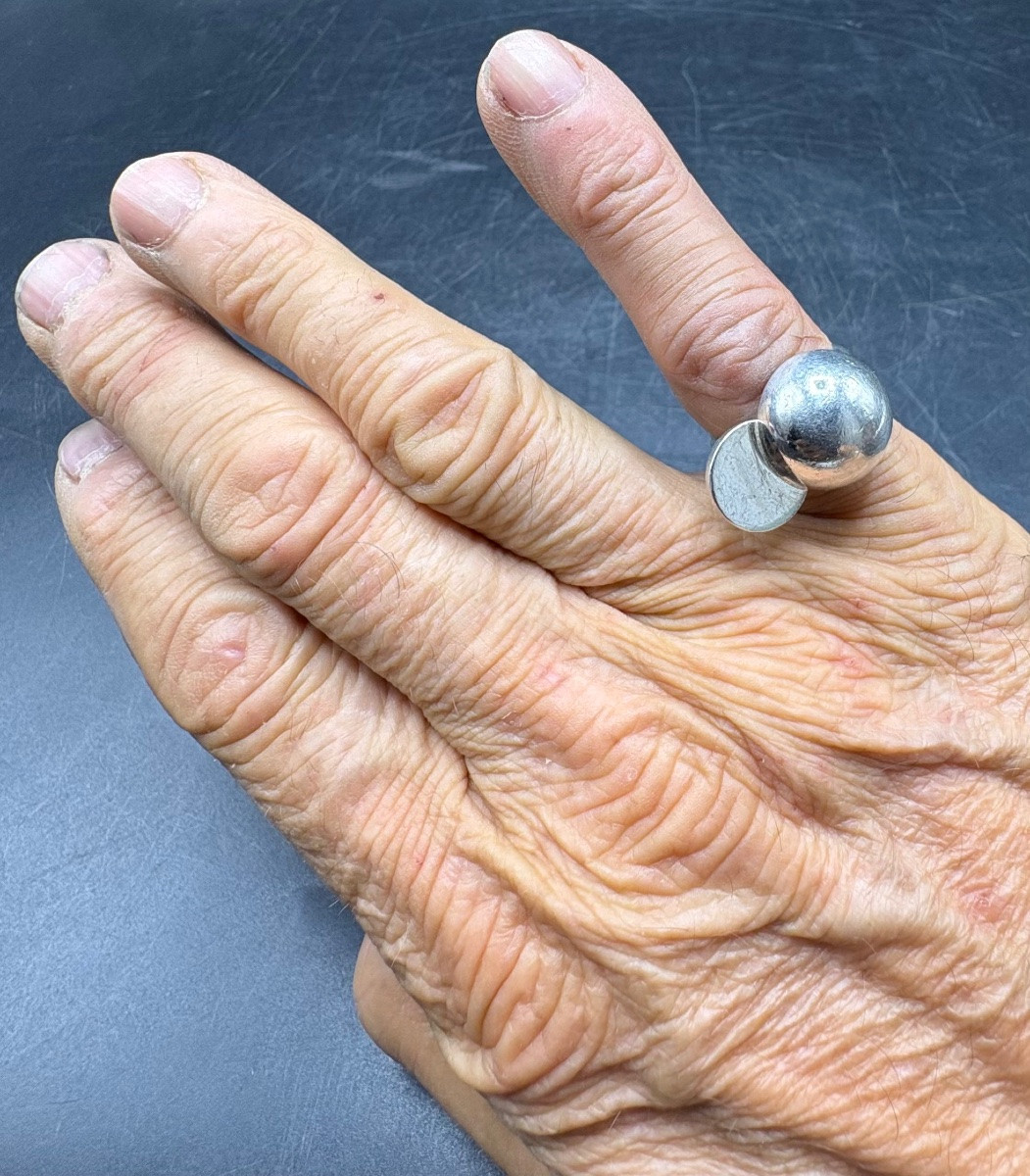 1970s/80s Solid Silver Ring By Christofle-photo-3