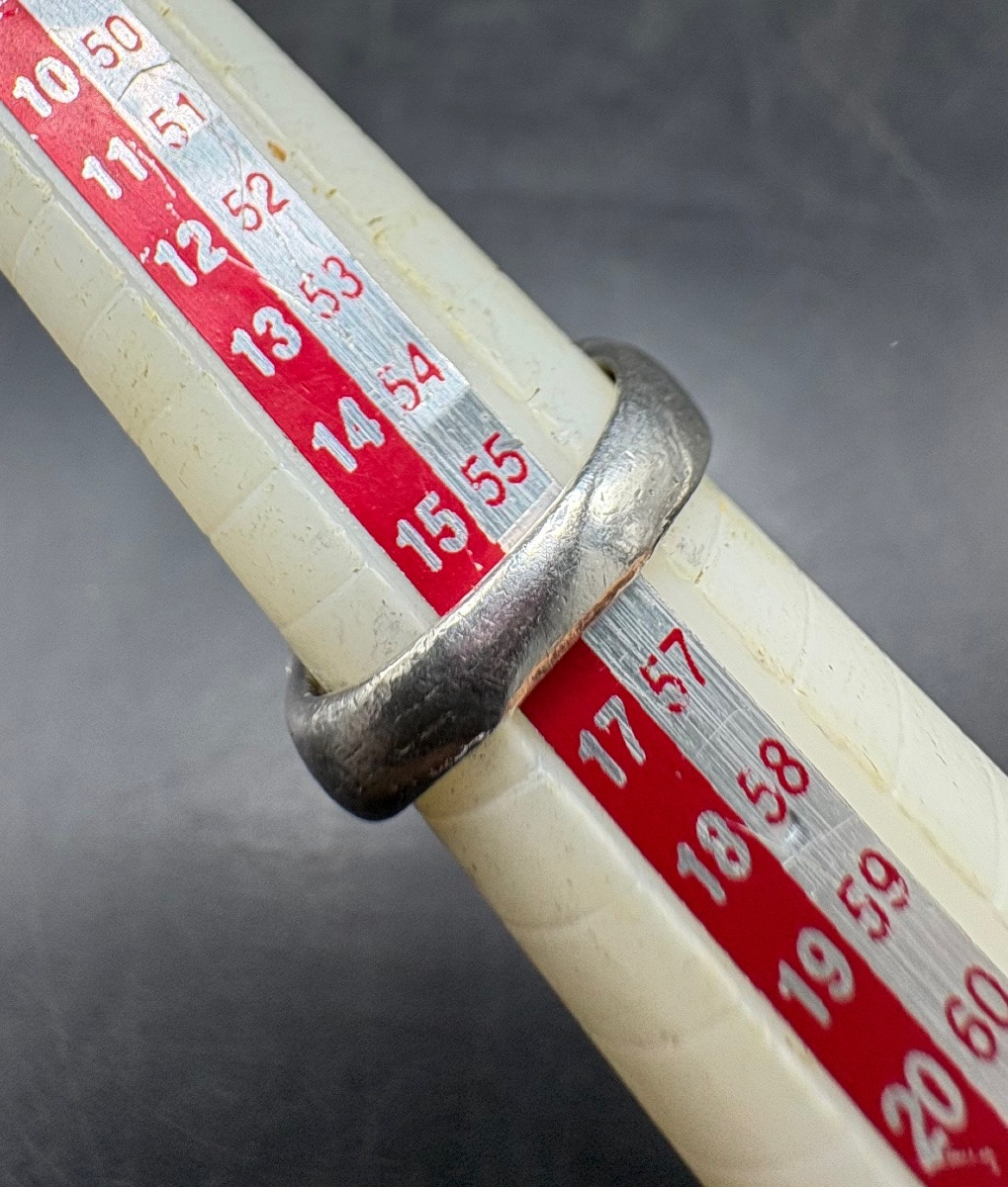 1930s French Sterling Silver And Garnet Men's Ring -photo-4