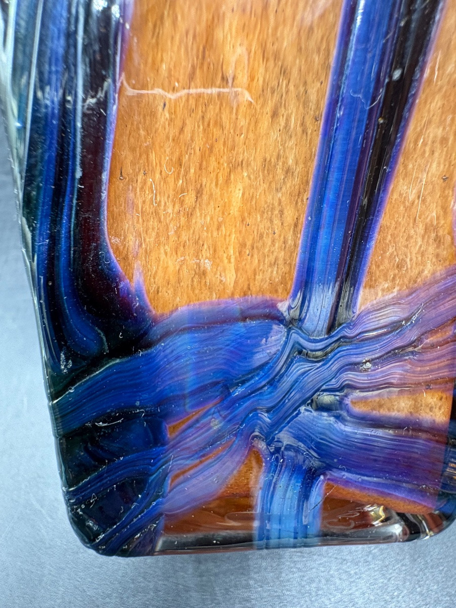 1960s/70s Multi-layer Blown Crystal Vase By Colver-photo-1