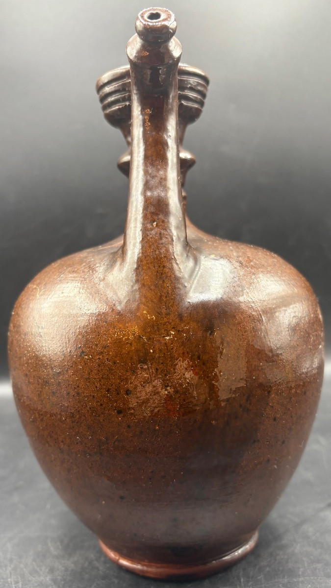 1900s French Glazed Terracotta Water Kettle -photo-4