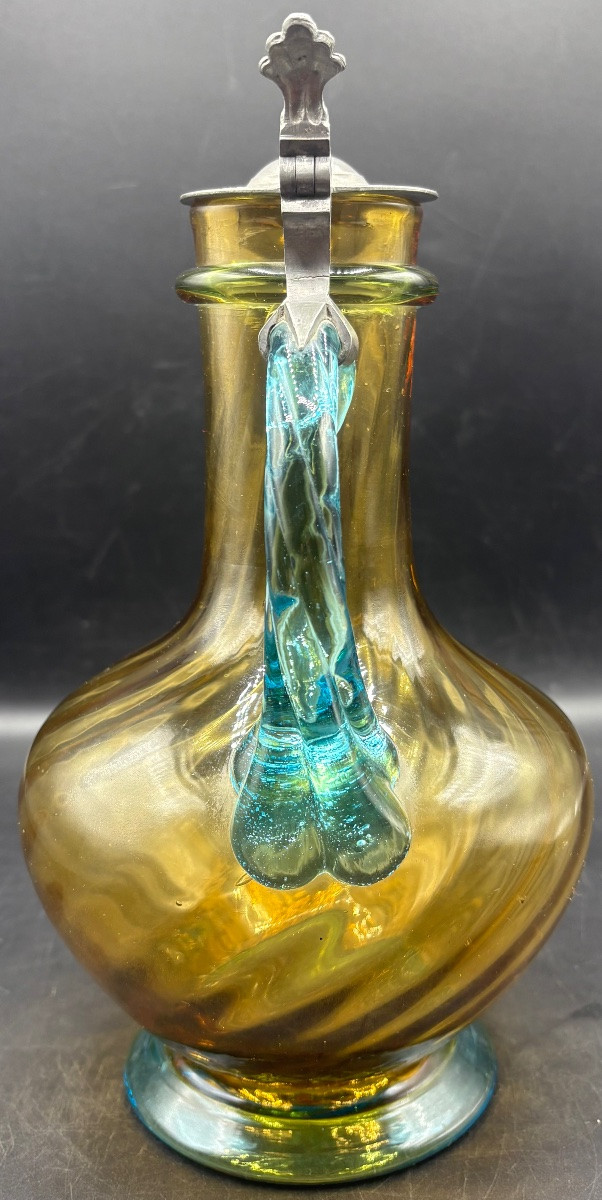 1920s George Sand Blown Glass Ewer-photo-4