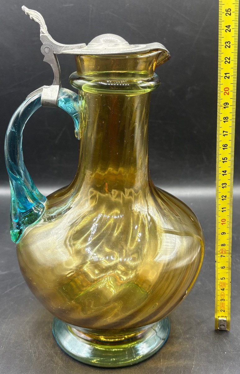 1920s George Sand Blown Glass Ewer-photo-4