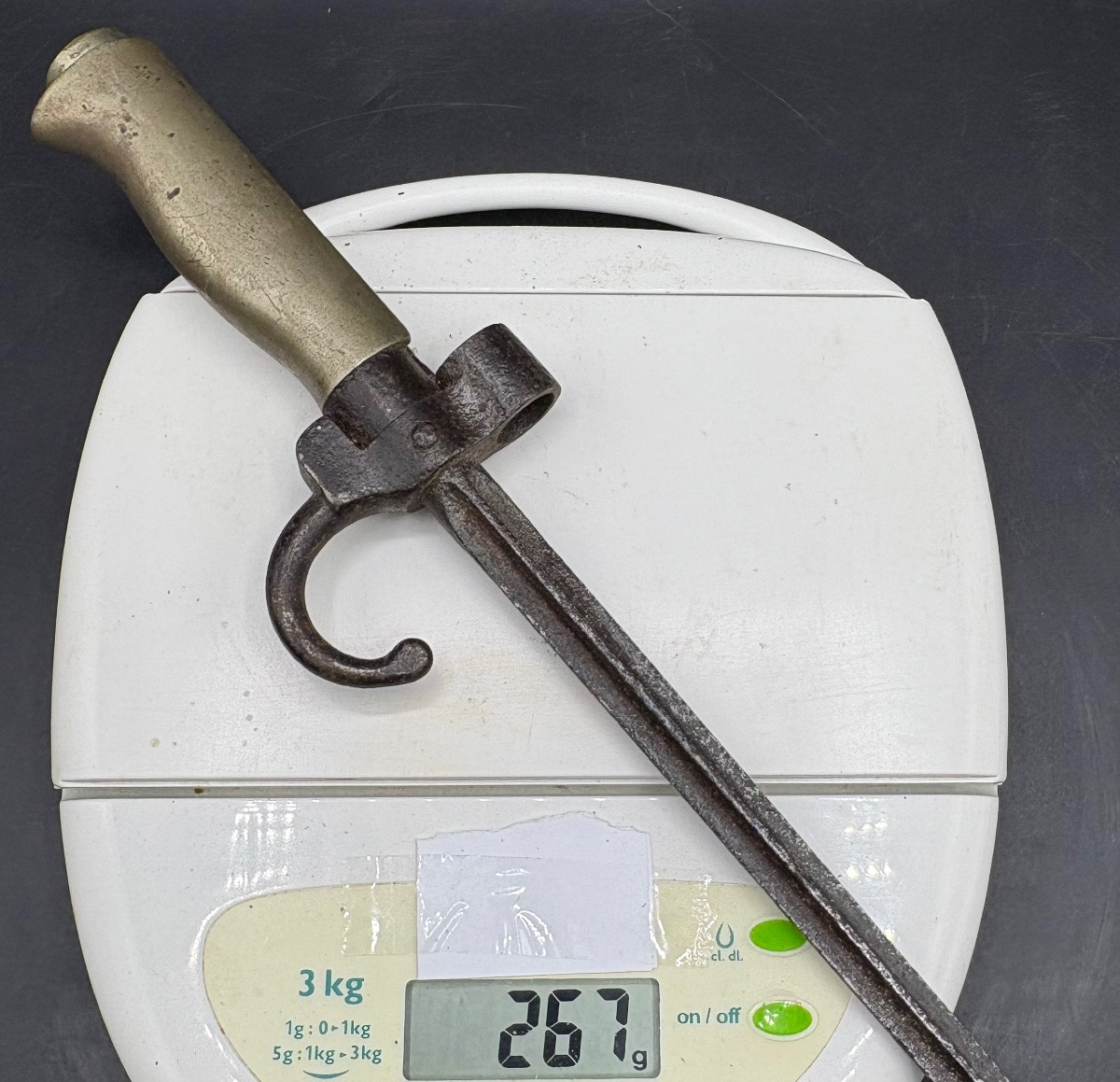 BAÏONNETTE EN ACIER ET BRONZE DU XIX ÈME LEBEL FRANÇAISE -photo-8