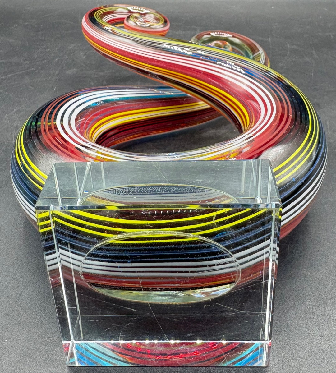 1970s/80s Murano Blown Glass And Crystal Sculpture -photo-1