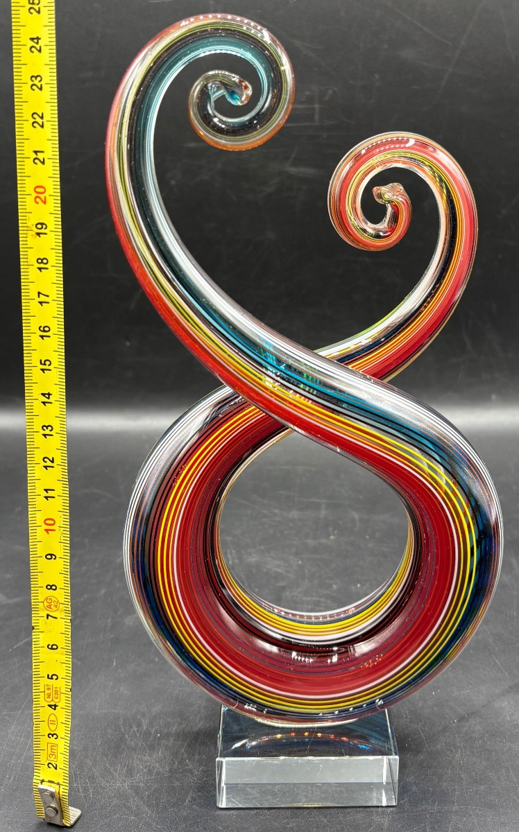 1970s/80s Murano Blown Glass And Crystal Sculpture -photo-5