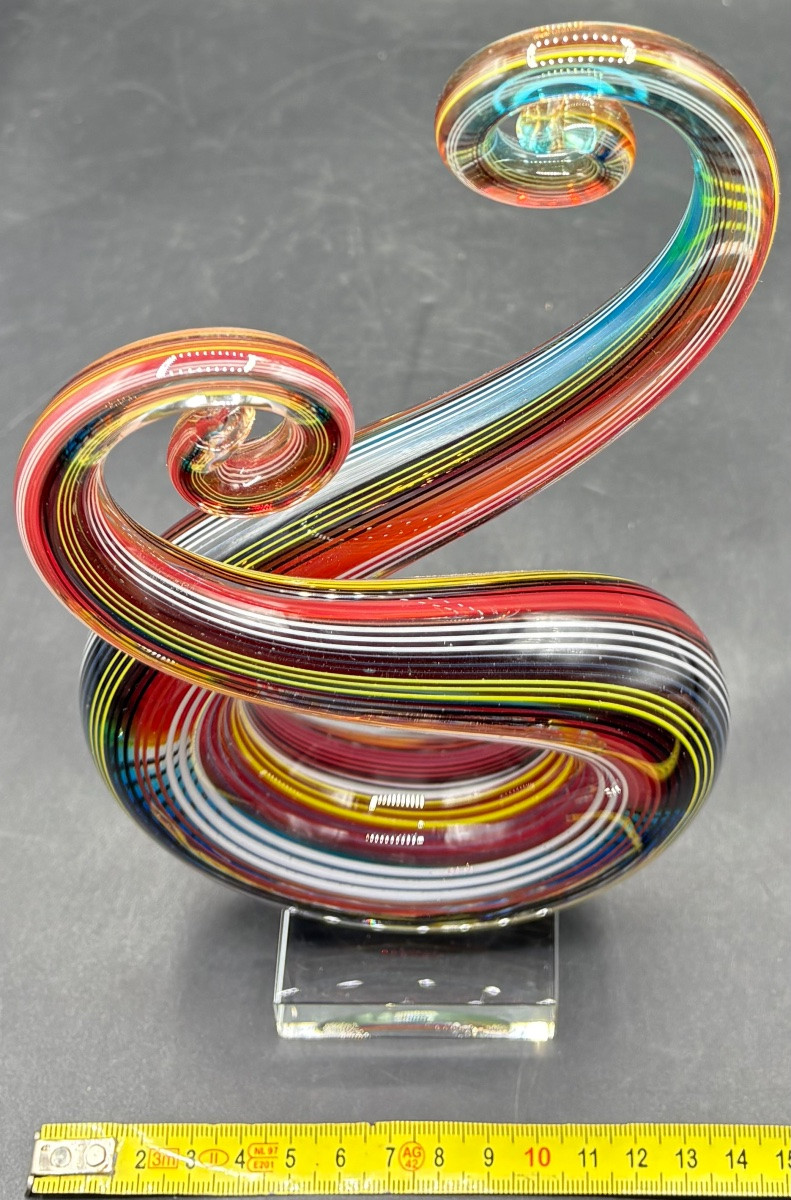 1970s/80s Murano Blown Glass And Crystal Sculpture -photo-7