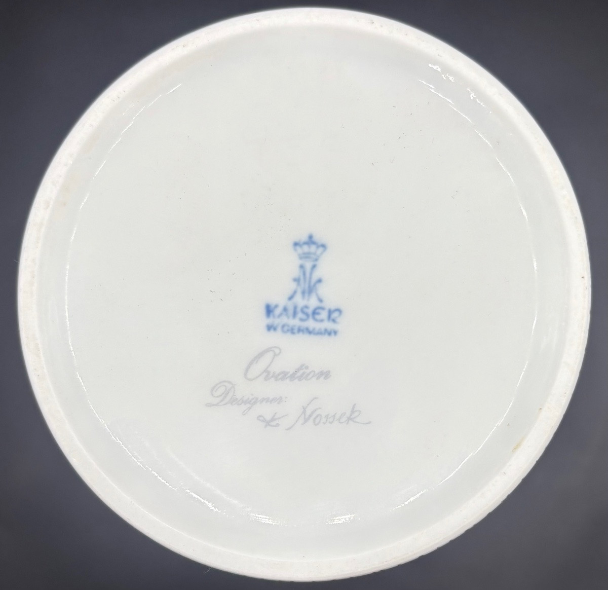 VASE PORCELAINE ÉMAILLÉE DORÉ DES ANNÉES 1980 NOSSEK POUR KAISER -photo-3