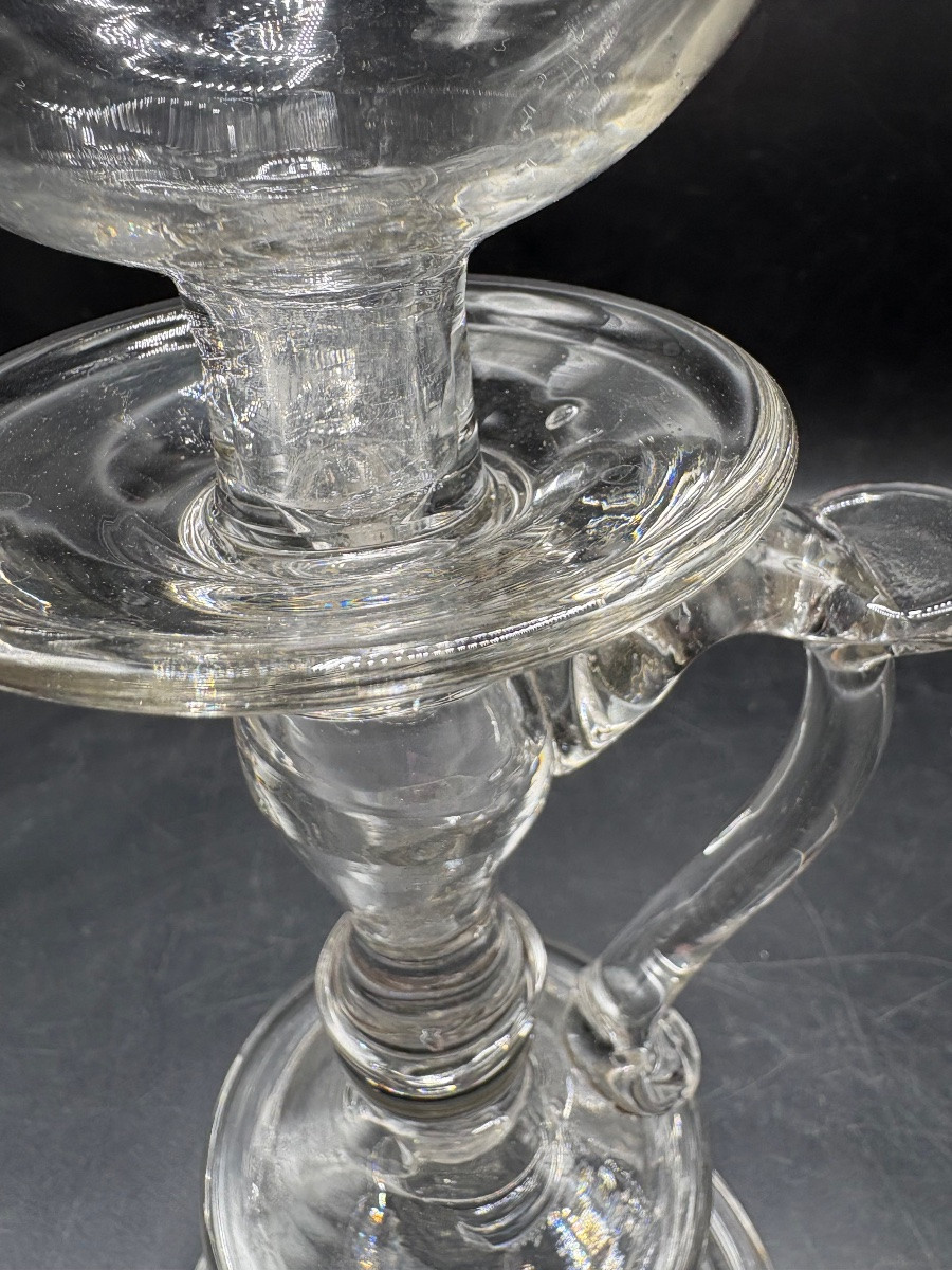 PAIRE DE LAMPES DE DENTELLIÈRE EN VERRE SOUFFLÉ DU XVIIIÈME FRANÇAISES-photo-3