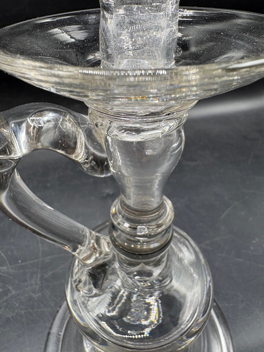 PAIRE DE LAMPES DE DENTELLIÈRE EN VERRE SOUFFLÉ DU XVIIIÈME FRANÇAISES-photo-4