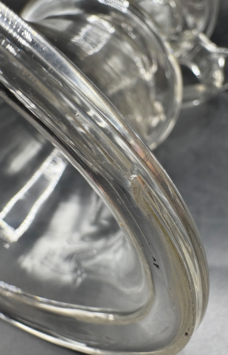 PAIRE DE LAMPES DE DENTELLIÈRE EN VERRE SOUFFLÉ DU XVIIIÈME FRANÇAISES-photo-5