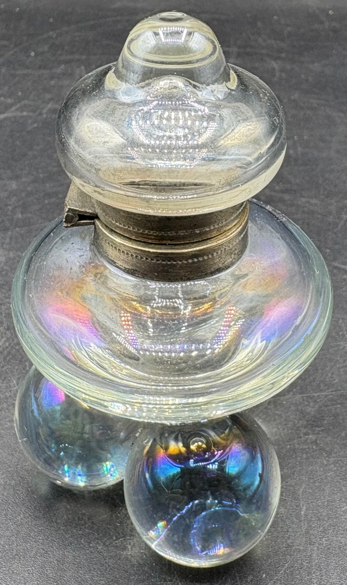 PETIT ENCRIER EN CRISTAL SOUFFLÉ IRISÉ DE LA FIN DU XIXème SAINT LOUIS-photo-4