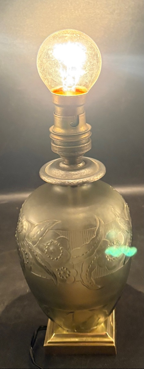 LAMPE EN VERRE SOUFFLÉ PRESSÉ MOULÉ ET DIVERS DES ANNÉES 1900 FRANÇAISE-photo-1