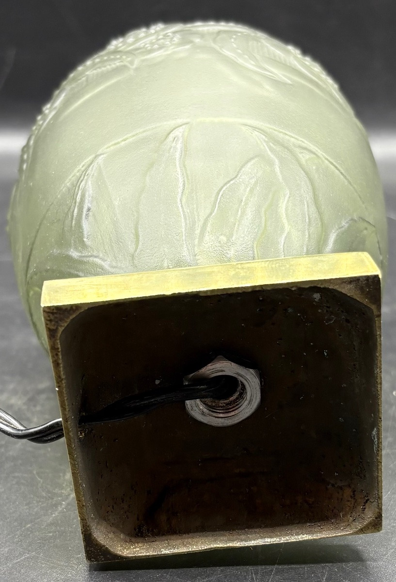 LAMPE EN VERRE SOUFFLÉ PRESSÉ MOULÉ ET DIVERS DES ANNÉES 1900 FRANÇAISE-photo-3