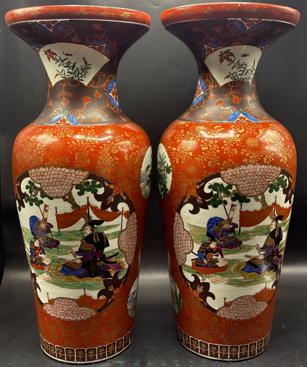 UNE PAIRE D’IMPORTANTS VASES EN SATSUMA - JAPONAIS DU XVIIIème -photo-3