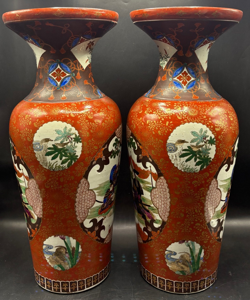 UNE PAIRE D’IMPORTANTS VASES EN SATSUMA - JAPONAIS DU XVIIIème -photo-4
