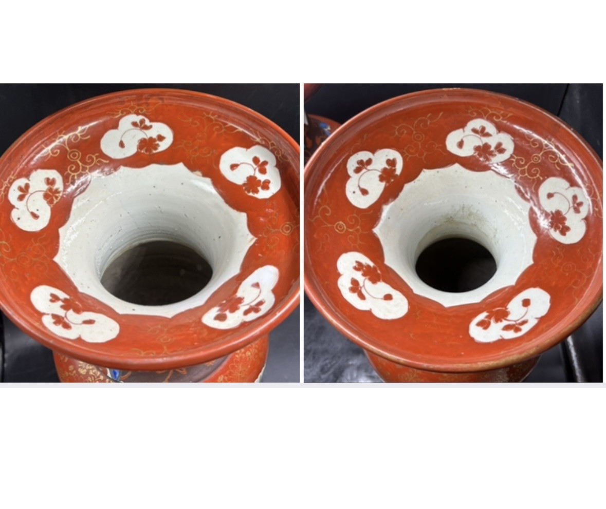 UNE PAIRE D’IMPORTANTS VASES EN SATSUMA - JAPONAIS DU XVIIIème -photo-3