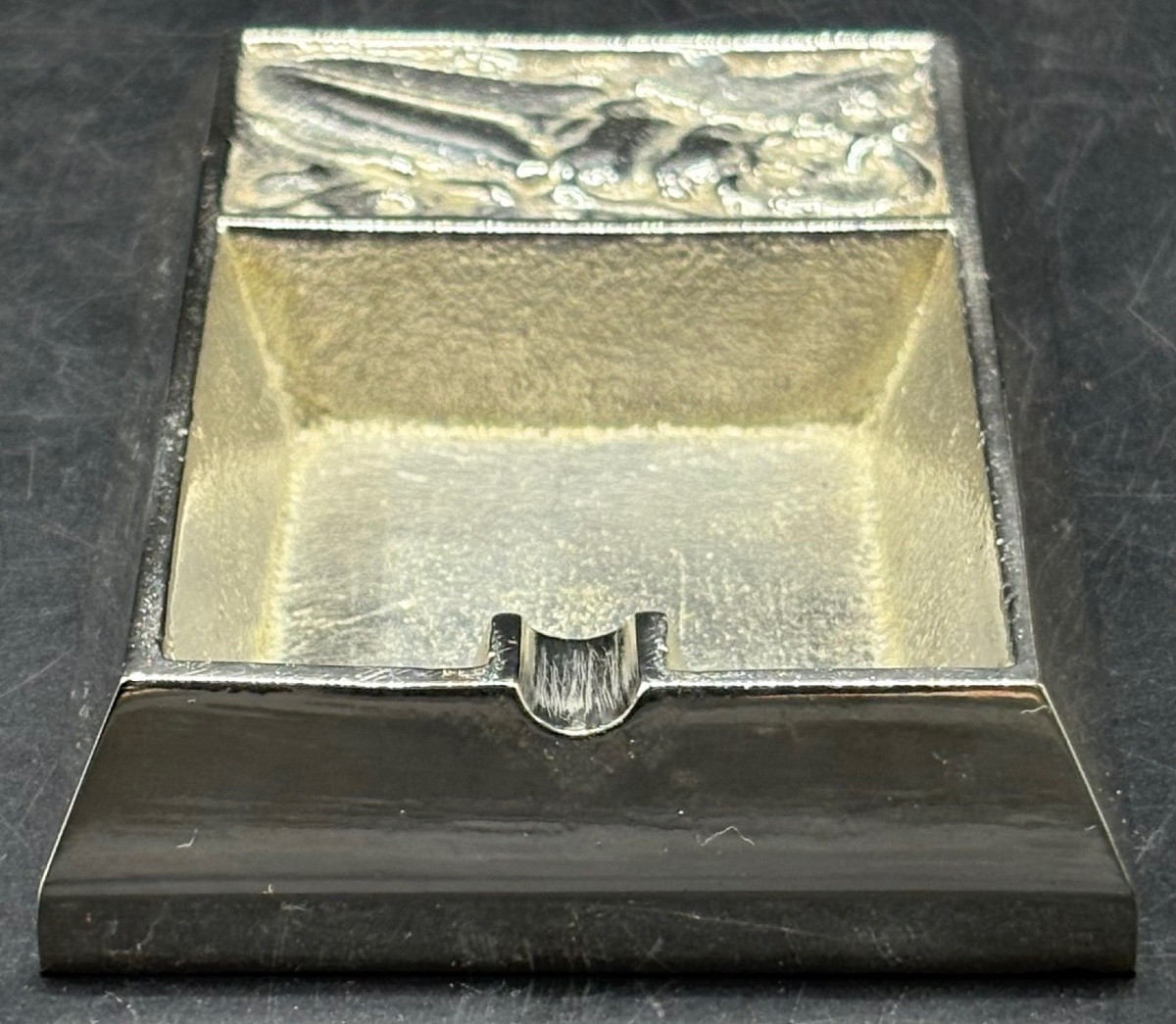 CENDRIER EN BRONZE ARGENTÉ DES ANNÉES 1930 FRANÇAIS -photo-2