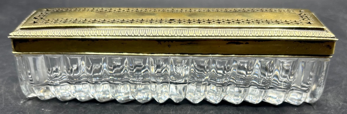 Molded Crystal Box From Le Creusot And French Vermeil Mounts From The Years 1819-1838