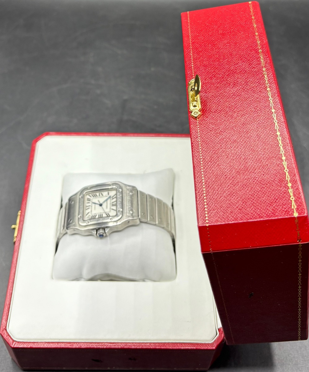 Cartier "santos" Automatic Steel Watch From The 2008 Era-photo-2