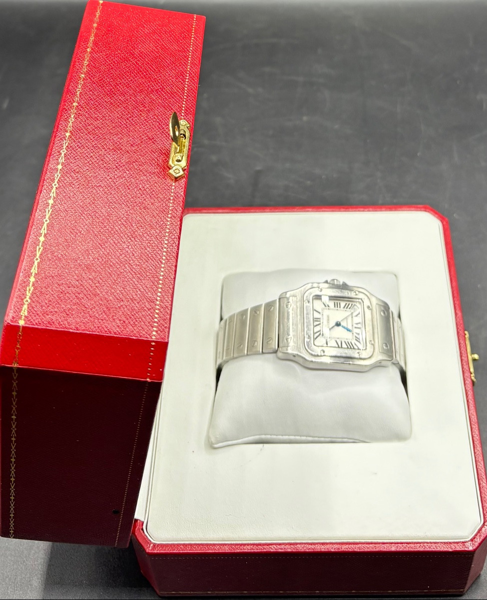 Cartier "santos" Automatic Steel Watch From The 2008 Era-photo-3