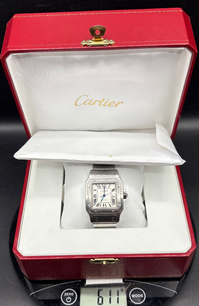 Cartier "santos" Automatic Steel Watch From The 2008 Era-photo-8