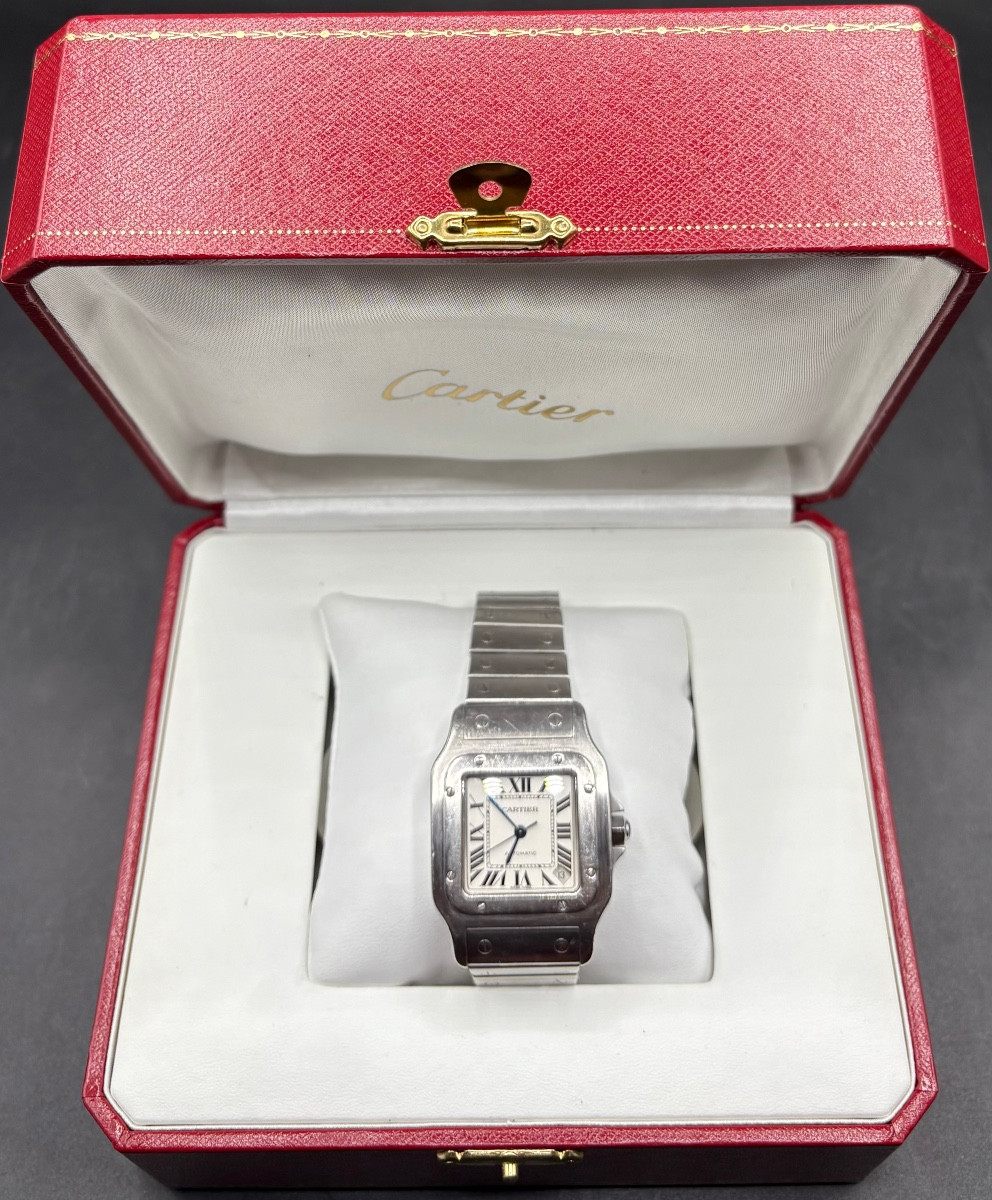 Cartier "santos" Automatic Steel Watch From The 2008 Era