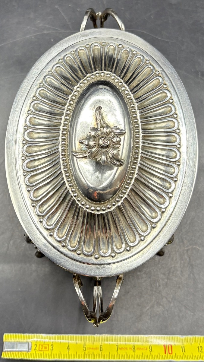 Solid Silver And Sèvres Crystal Sugar Bowl Circa 1940/50 French -photo-7