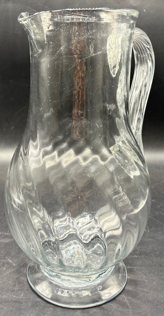 GROS BROC EN VERRE SOUFFLÉ ET APPLICATION DU XVIIIème  VERS 1770 FRANÇAIS -photo-2