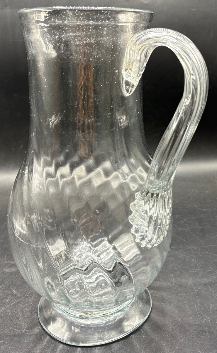 GROS BROC EN VERRE SOUFFLÉ ET APPLICATION DU XVIIIème  VERS 1770 FRANÇAIS -photo-3