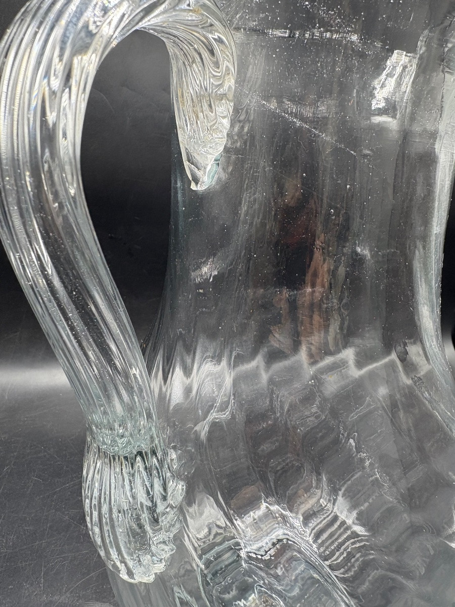 GROS BROC EN VERRE SOUFFLÉ ET APPLICATION DU XVIIIème  VERS 1770 FRANÇAIS -photo-4