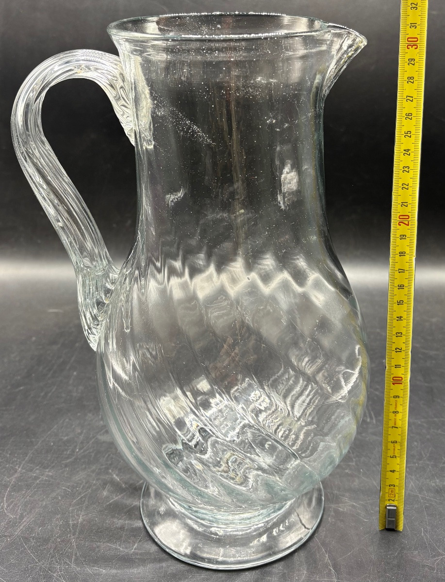 GROS BROC EN VERRE SOUFFLÉ ET APPLICATION DU XVIIIème  VERS 1770 FRANÇAIS -photo-5