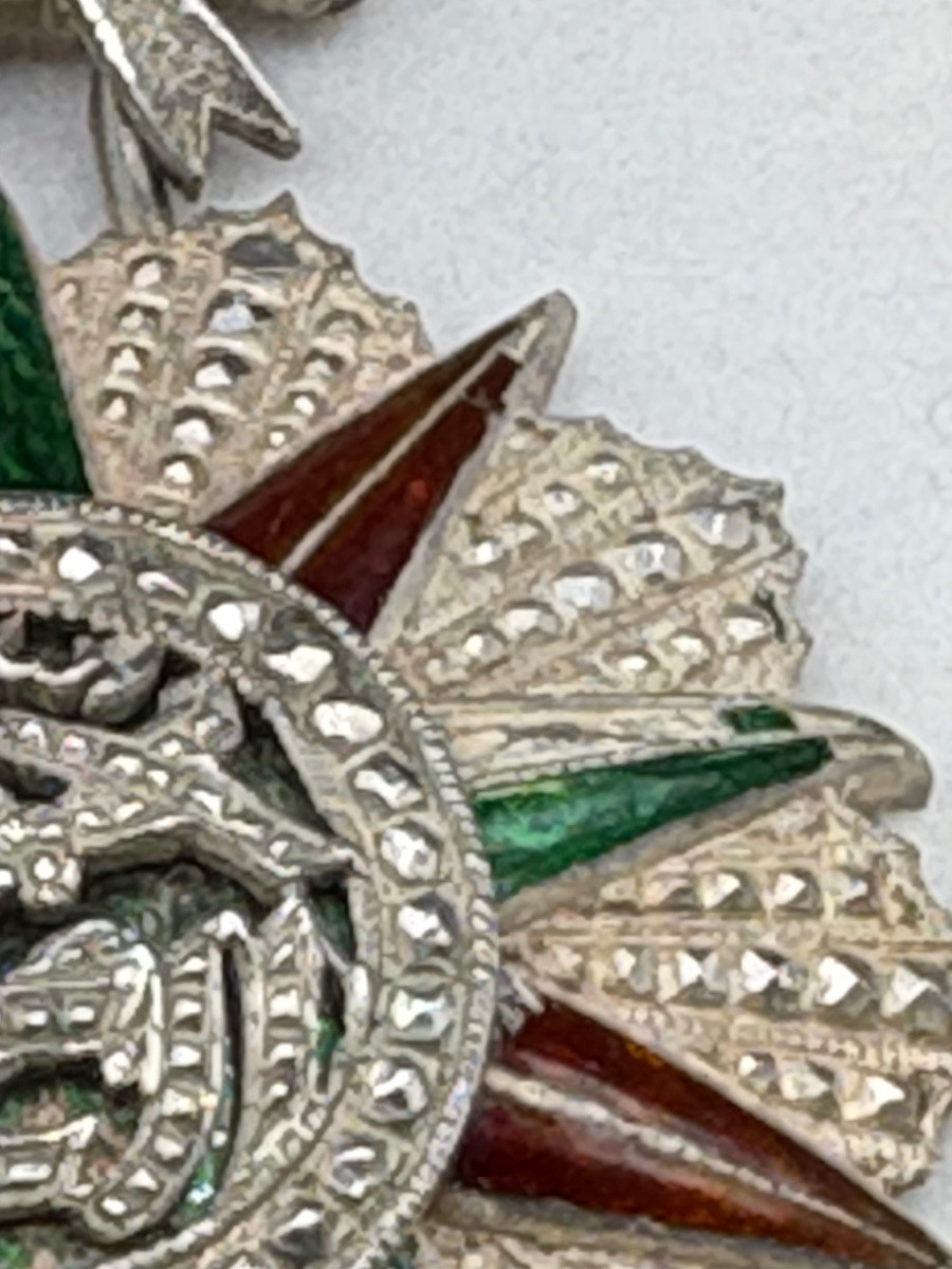 Tunisian Medal In Solid Silver And Enamel, Circa 1910-photo-1