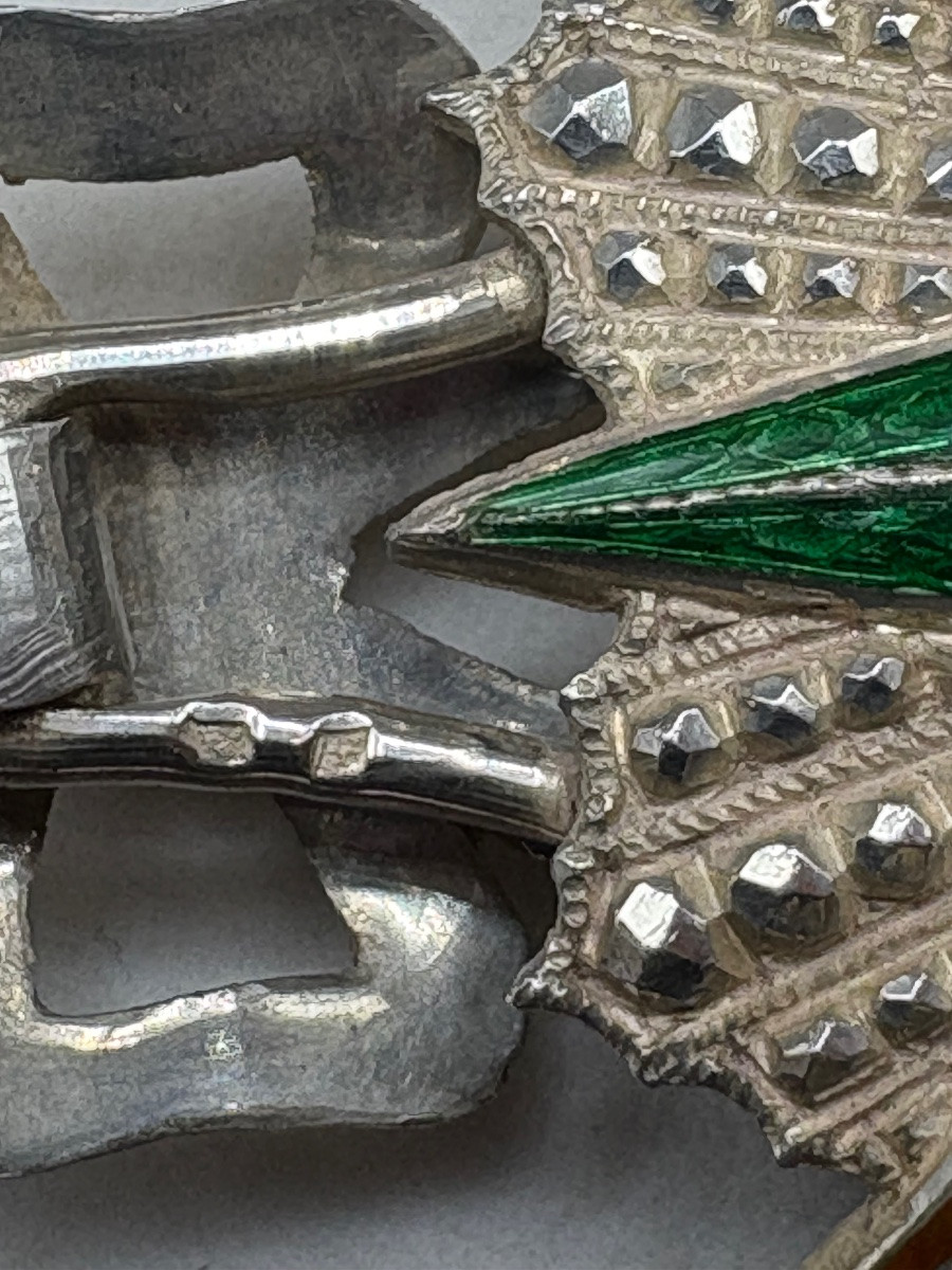 Tunisian Medal In Solid Silver And Enamel, Circa 1910-photo-2