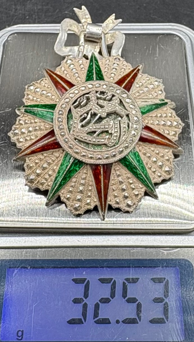 Tunisian Medal In Solid Silver And Enamel, Circa 1910-photo-6