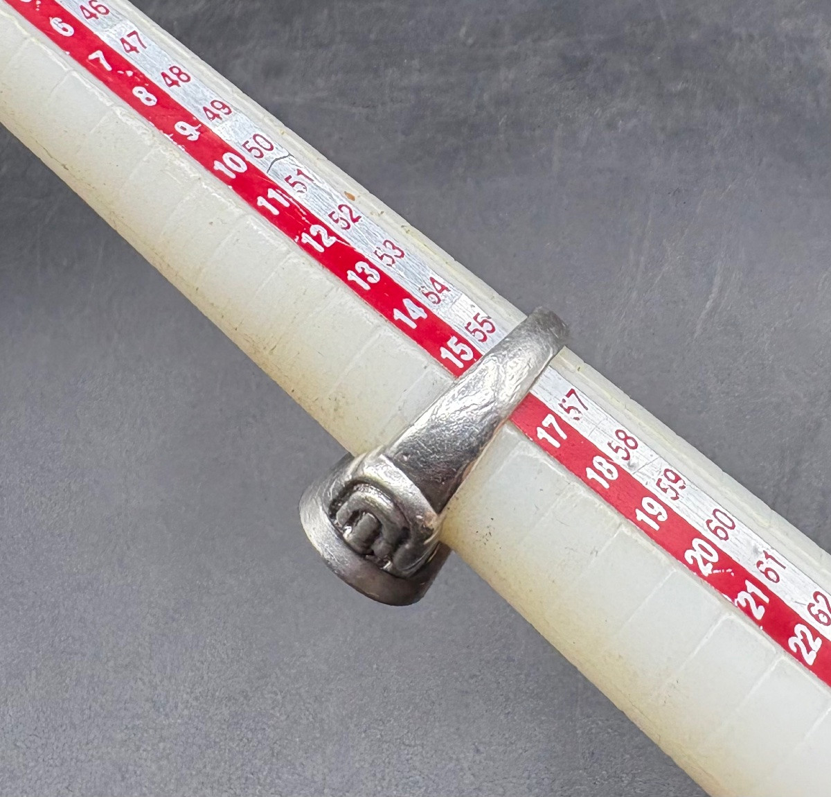 Men's Ring In Solid Silver And Garnet From The 1930s/40s, European -photo-3