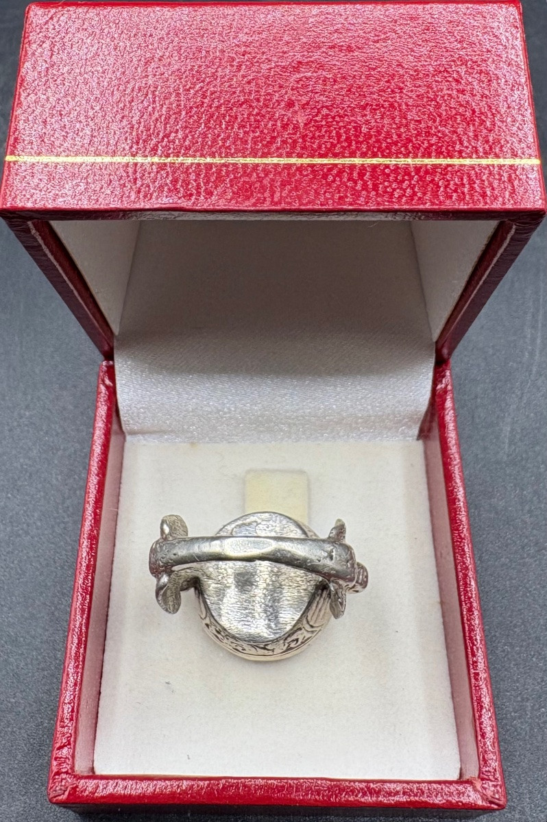 BAGUE HOMME EN ARGENT MASSIF ET INTAILLE DES ANNÉES 1950/60 D’INDE -photo-4