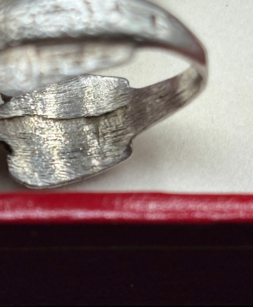 BAGUE HOMME EN ARGENT MASSIF ET INTAILLE DES ANNÉES 1950/60 D’INDE -photo-3