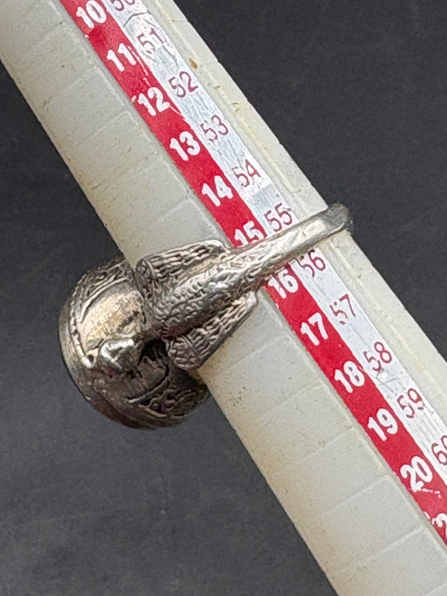 BAGUE HOMME EN ARGENT MASSIF ET INTAILLE DES ANNÉES 1950/60 D’INDE -photo-4
