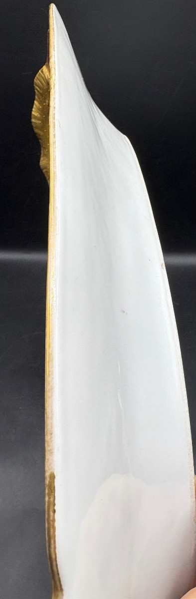TRÈS GRAND PLAT DÉCORATIF EN PORCELAINE ÉMAILLÉE DORÉE ET PEINTE DU XIXEME EN VIEUX PARIS -photo-3