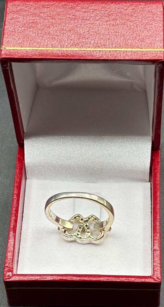 BAGUE EN ARGENT MASSIF ET OXYDES DE ZIRCONIUM DES ANNÉES 1980 EUROPÉENNE -photo-4