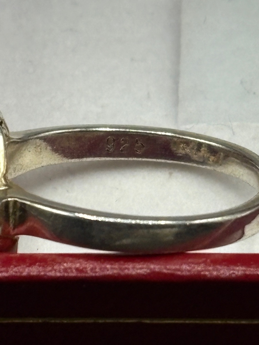 BAGUE EN ARGENT MASSIF ET OXYDES DE ZIRCONIUM DES ANNÉES 1980 EUROPÉENNE -photo-3