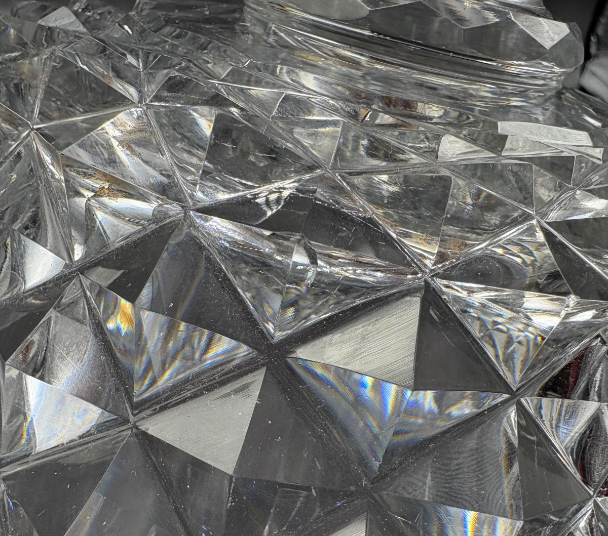 COUPE SUR PIED EN CRISTAL SOUFFLÉ TAILLÉ DÉBUT XIXème CREUSOT -photo-4