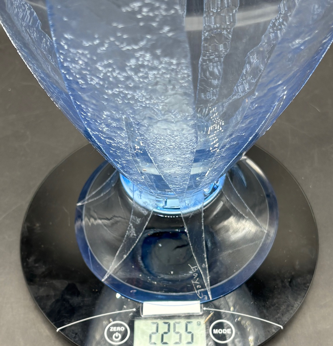 GROS VASE EN VERRE SOUFFLÉ GRAVÉ A L’ACIDE DES ANNÉES 1930 SIGNÉ BAYEL-photo-8