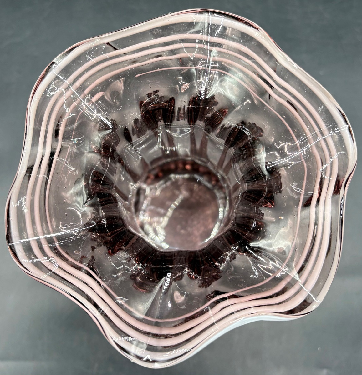 VASE EN VERRE SOUFFLÉ AVEC APPLICATION MURANO DES ANNÉES 1960/70-photo-1