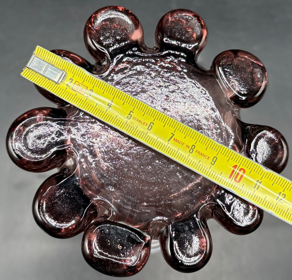 VASE EN VERRE SOUFFLÉ AVEC APPLICATION MURANO DES ANNÉES 1960/70-photo-5