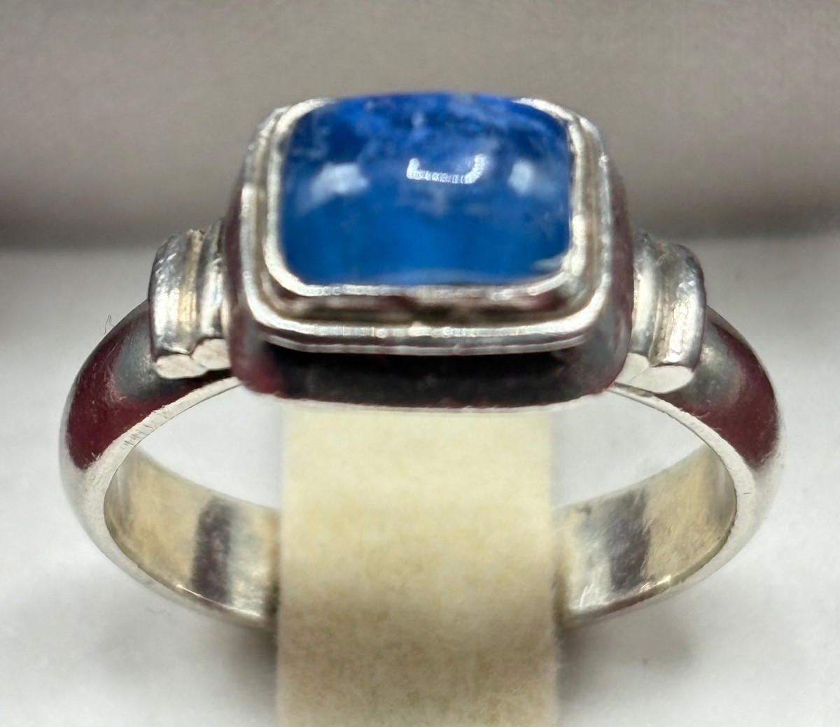 BAGUE JONC POUR HOMME À MIXTE EN ARGENT MASSIF ET TOURMALINE DES ANNÉES 1940 ÉTRANGER-photo-2