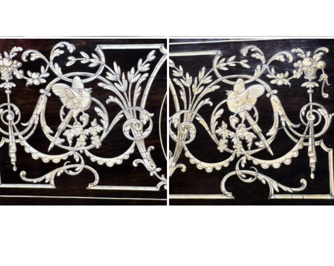 BOÎTE A GANTS EN ÉBÈNE MARQUETÉ D’IVOIRE FIN XIXème TAHAN-photo-3